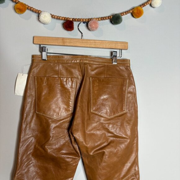 NWT Deadstock Y2K Gap Low Rise Tan Leather Pants - Picture 5 of 6